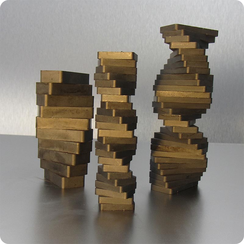 display of square magnets stacked