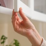 cupboard door hanging open
